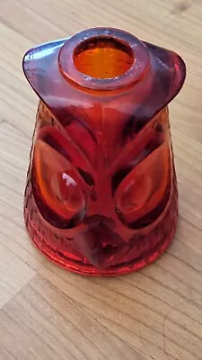 Vintage Viking Ruby Red Owl Fairy Lamp Candle Holder-Top Only. • $49.99