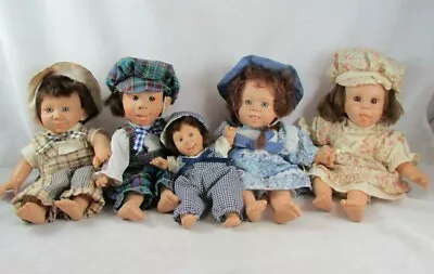 GiGo Dolls 5 Lot Character Baby Dolls Bean Bag Vinyl Rooted Hair Vintage 1990s  • $29.99