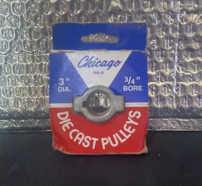 Chicago Die Cast Single V Groove Pulley A Belt  3 1/2 Dia. X  3/4  Bore ~ 300-A • $15.99