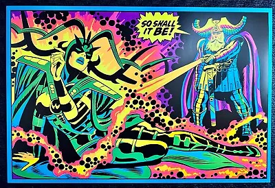 The Resurrection Of Hela By Odin Black Light Marvel Comic Poster By John Buscema • $40