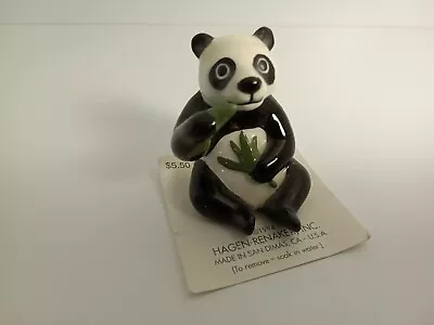 Vintage Hagen Renaker Panda Eating Bamboo On Card • $5