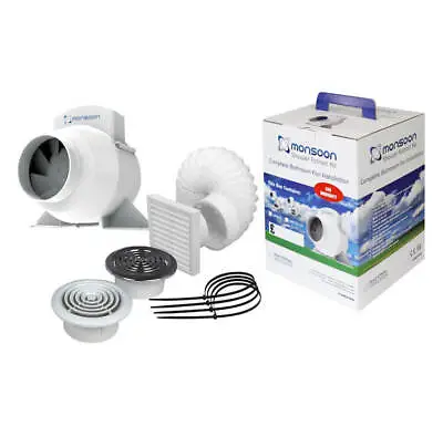 Monsoon UMDTK Turbo Mixed Flow Inline Shower Fan Kit • £77.88