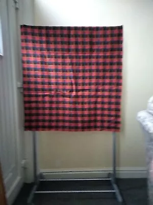 Vintage 60's/70's Red Blue Black Check Wollen Material • £7.50