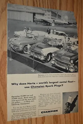 $8.99 • Buy ★★1956 Hertz Rental Lot Original Vintage Advertisement Print Ad-56 Chevy Ford Bu