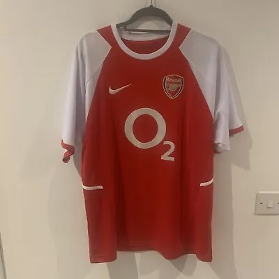 Arsenal Shirt SizeXL Red Home 2002 2003 2004 O2 Nike Thierry Henry Jersey 184985 • £19.95