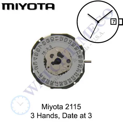 Genuine Miyota 2115 Watch Movement Japan (Multiple Variations) • $14.95