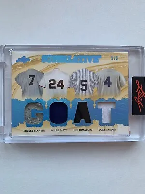 Mantle Mays DiMaggio Snider 2023 Leaf Superlative The GOATS Quad Relic Sealed /6 • $280