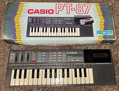 Casio Vintage Casiotone PT-87 Mini Keyboard W/ Rom Pack RO-551 - Tested • $39.99