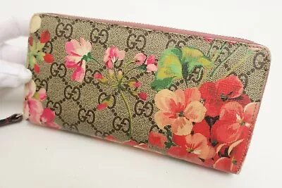 Authentic GUCCI GG Flora PVC Leather  Zip Around Zippy Long Wallet #27229 • $179