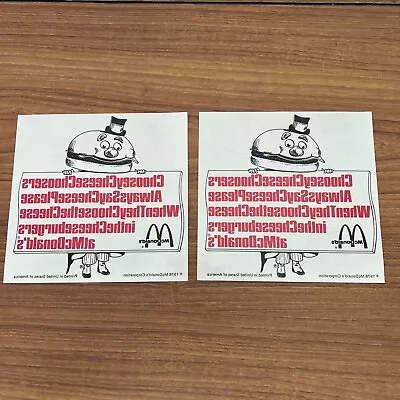 MCDONALDS Vintage Iron On Transfers Mayor McCheese Advertising 2 Transfers! • $20