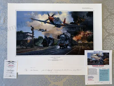  Tuskegee Attack  (PRINT #1) Red Tails Hand-signed By 5 Tuskegee Airmen P-51 • $395