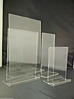 Sign Print Menu Graphic Holders Acrylic Perspex Plastic Stands A3 A4 A5 A6 DL  • £316.76