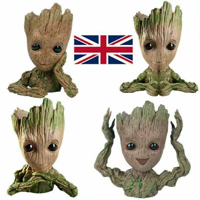 1/4X Guardians Of The Galaxy Baby Groot Tree Man Flowerpot Pen Pot Cactus Plant • £15.59