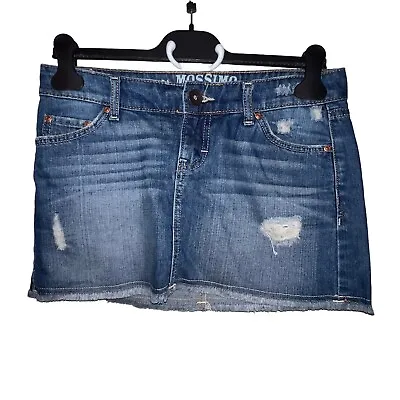 MOSSIMO SUPPLY CO Womens Distressed Denim Jean Mini Skirt - Size 3 Cotton • $13.50