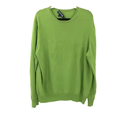 VILEBREQUIN Sweater Men Cashmere Cotton Blend Crew Neck Turtle Knit Green XXL • $54.98