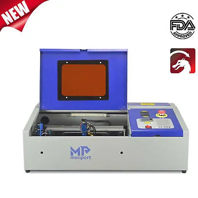 Monport 40W 2.0 LightBurn 12 X 8  CO2 Laser Engraver Marker W/ K40+ Motherboard • $520