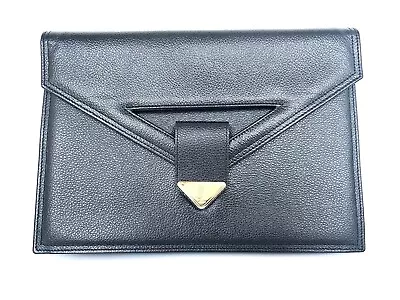 Yves Saint Laurent Clutch Second Bag YSL Leather Vintage  YSL Triangle Plate 174 • $239.99