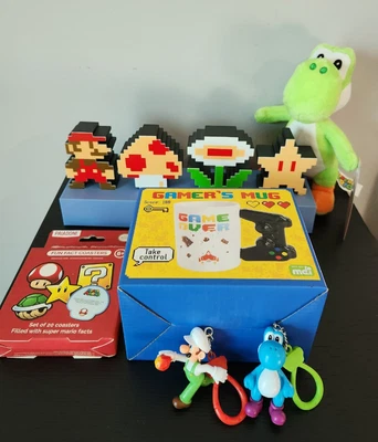 $90 • Buy Super Mario Bundle, Light, Mug, Coasters, Keyrings, Yoshi Plush
