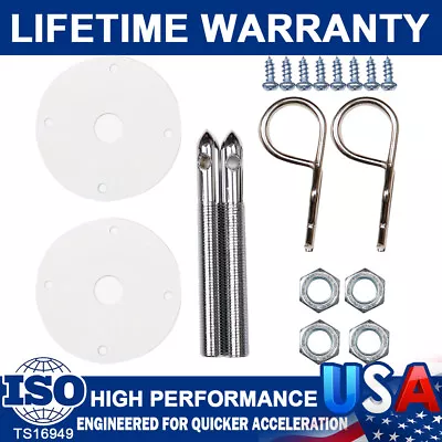 1016 Stainless Steel Chrome Hood Pin Pins Plate Lock Clip Kit Hair-Pin Universal • $10.74