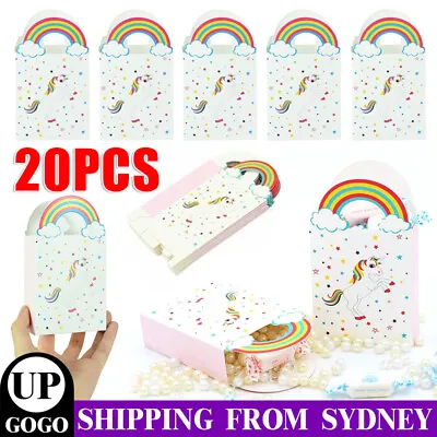 20PCS Paper Unicorn Bag Treat Gift Loot Bag Candy Box Kids Birthday Party Favour • $8.85
