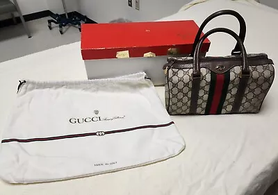 Vintage Gucci Sherry Ophidia Boston Doctor Bag Box & Bag • $375