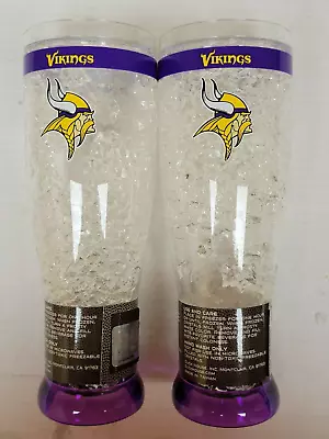 NFL Minnesota Vikings 16oz Crystal Freezer Pilsners NEW (Lot Of 2) • $11.99