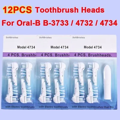 $24.19 • Buy 12x Dual Replacement Toothbrush Electric Brush Heads For Oral-B 3733 4732 4734