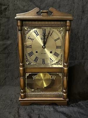 Vintage Centurion 35 Day Wall Grandfather Clock W/ Key & Pendulum Tested Working • $55
