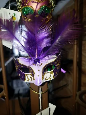 Mardi Gras Purple Glitter Mask Ornament Mardi Gras Magnet Purple Mask Ornament • $5.95