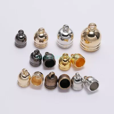 50pcs Tassel End Bead Caps Leather Cord Crimps Stopper For Jewelry Making 7-14mm • $16.43