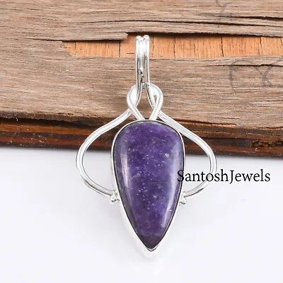 Purple Lepidolite Gemstone 925 Sterling Silver Pendant Valentine Day DS-663 • $15.99