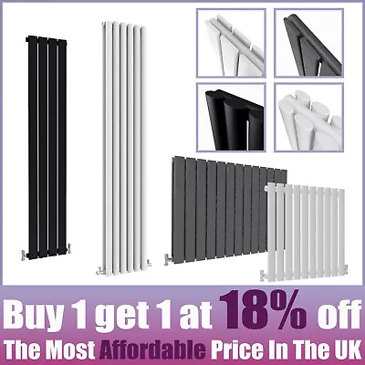 Designer Flat Panel Oval Column Radiator Horizontal Vertical Central Heating Rad • £93.99