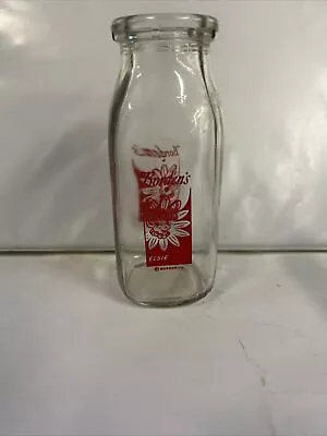 Bordens Dairy Milk Bottle Square One Pint Red Elsie Cow Rare Style • $10