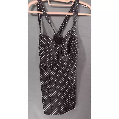 Beach Bump By Motherhood Black Polka Dot Tankini Top Size 2X Swim Top • $15.99