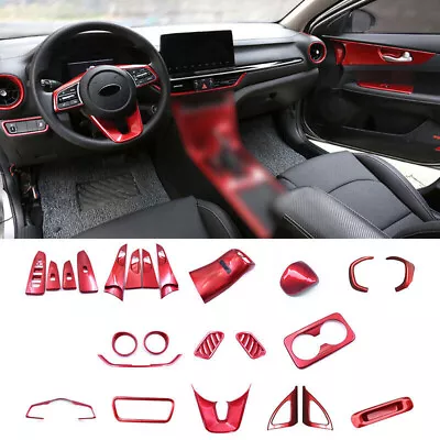 For Kia Forte K3 2019-2023 Gloss Red Car Interior Trim Decor Full Kit Cover 24P • $379.99