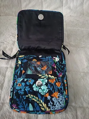 Vera Bradley Blue Floral Quilted Flap Small Hipster Crossbody Adjustable Strap  • $22