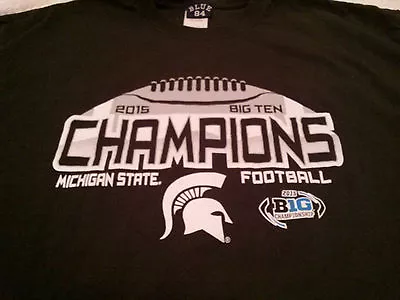 Michigan State Spartans 2015 Big Ten Champions Long Sleeve Shirt XL Black Cotton • $15.50