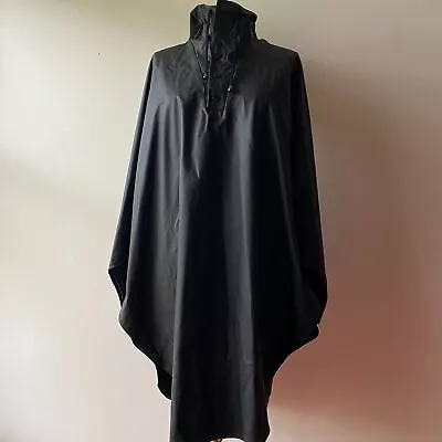 Rains Black Cape Poncho Waterproof Rain Coat Unisex Size S • $120