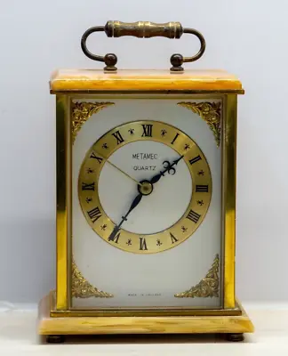 £19.99 • Buy Metamec - Onyx Carriage / Mantle Clock Working Perfectly