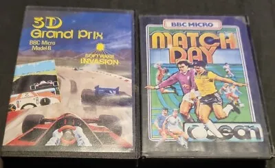 3D Grand Prix & Match Day - Ocean - Software Invasion - BBC B - Rare • £3.58