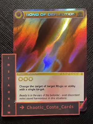 Song Of Deflection - Mugic Card - Ripple Foil - Chaotic Card - Ultra Rare - Nm • $65