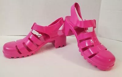 Vintage Jelly Sandals Rubber Fisherman Chunky Heel Shoe Y2k Pink Various Sizes • $57