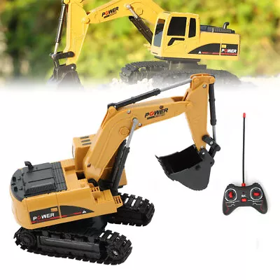 Remote Control Excavator RC Tractor Bulldozer Crawler Truck Toy Digger Car Kids • £10.88