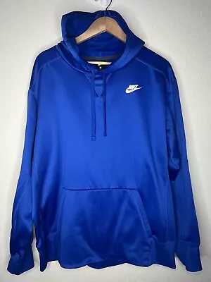 Nike Therma-Fit Pullover Hoodie Sweatshirt Mens XL Royal Blue 818723-480 • $18.99