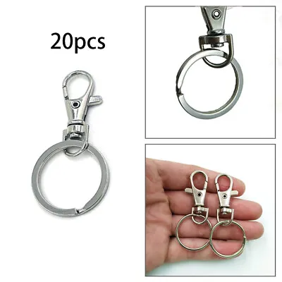 20pcs Swivel Lobster Clasps Trigger Clips Bag Key Purse Ring Snap Hook Keychain • £9.89