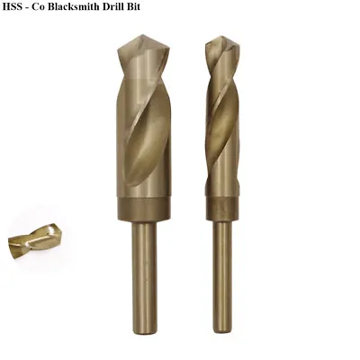 HSS Blacksmith Drill Bit 12-39mm HSS-Co Cobalt Reduced Shank Drills Steel Metal • £11.51