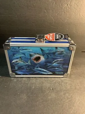 NWT  Vaultz Locking Supply Pencil Box 3D Sharks With Key Lock   School Box • $9.89