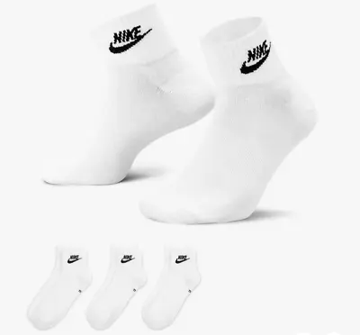 NWT Nike Everyday Essential Ankle Socks (3 Pairs) SZ 12-15 XL White • $19.99