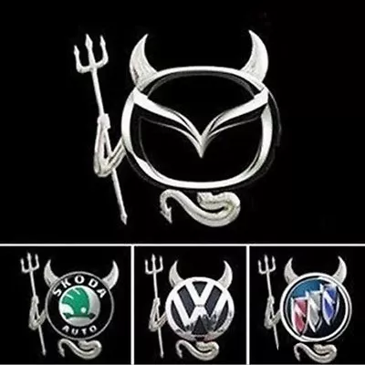  3D Metal Devil Car Stickers Decals Silver Cool Bumper Stickers Car Badge Emblem • $11.99