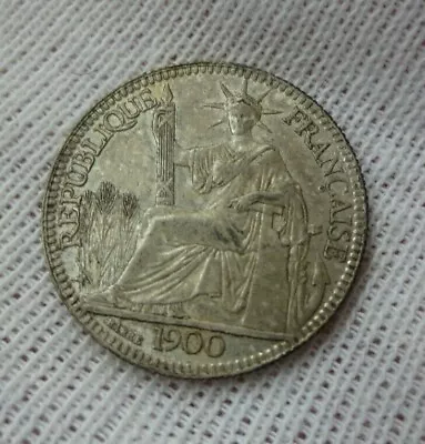 1900A French Indo-China Silver 10 Cent AU+ (KM #9) • $50